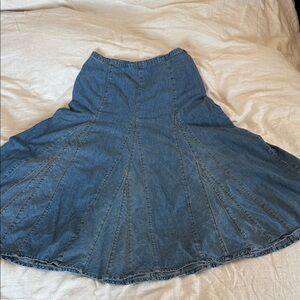 The Territory Ahead Vintage 90’s Blue A-Line Denim Maxi Skirt